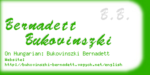 bernadett bukovinszki business card